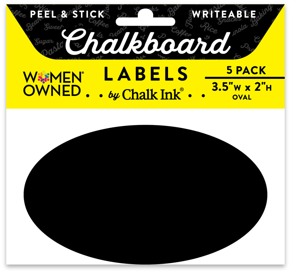 Wrapables Oval/Rectangle/ Fancy Rectangle Chalkboard Labels/Stickers, 2.5 by 1.75-Inch, Set of 48