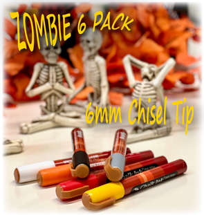 6mm Zombie Set of 6 Wet Wipe Markers