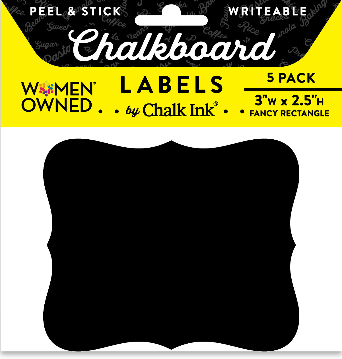 Wrapables Set of 51 Chalkboard Labels / Chalkboard Stickers, 3.5 x 2 Fancy  Rectangle With Chalk Pen Black - Yahoo Shopping
