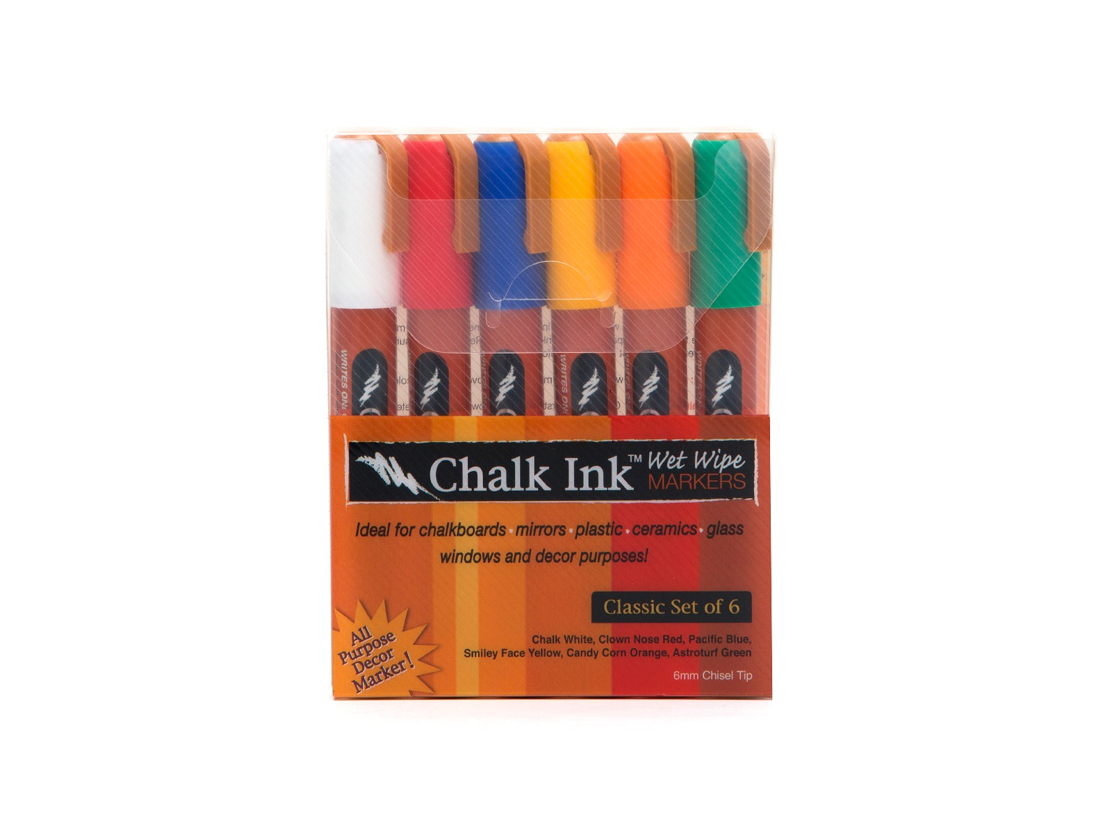 Deluxe Chalk Marker Set 16 Pens 6mm Reversible Tip chisel or Round 