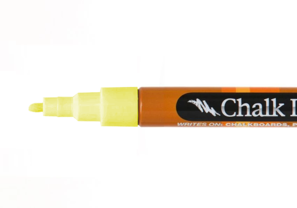 Fluorescent Yellow Wet Wipe Chalk Pen 