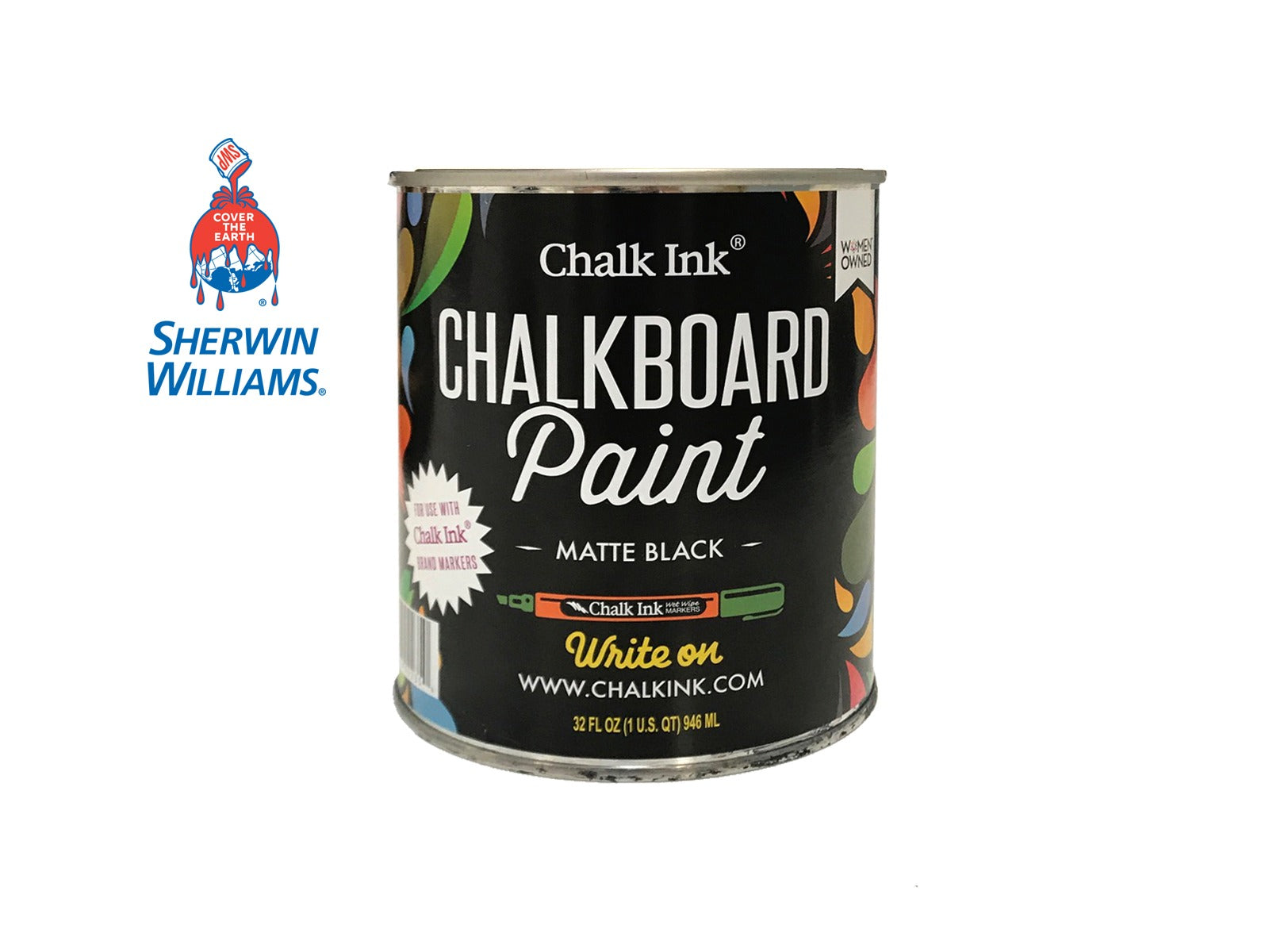 American Metalcraft PNTBLSM Black 8.5 Ounce Chalkboard Paint